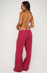 Lover's Refresh Linen Wide Leg Pants Dragonfruit