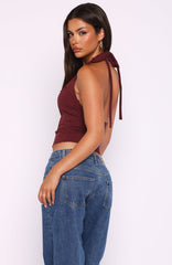 Good Feels Halter Top Burgundy