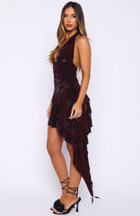 Rose Blush Mini Dress Burgundy